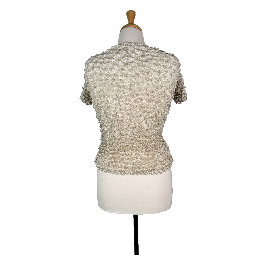 VTG Beige Popcorn Bubble Shirt Womens Small/Medium - Picture 5 of 5